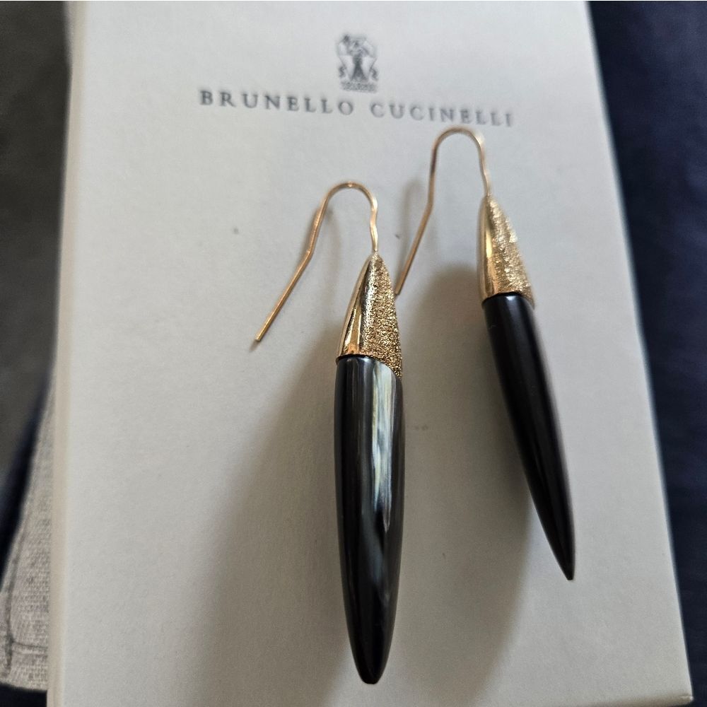 Brunello Cucinelli Horn & Sterling Silver Earrings - Picture 7 of 15